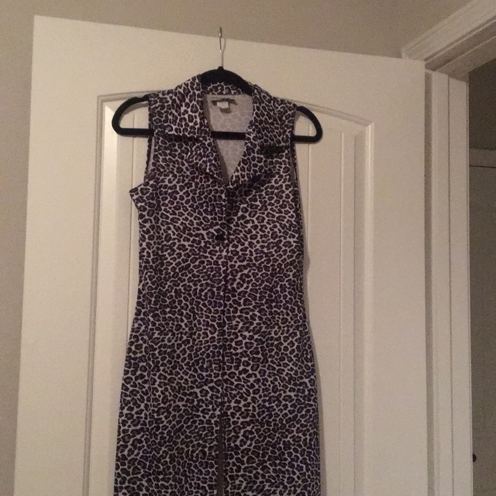 Long animal print shrug